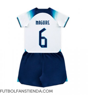 Inglaterra Harry Maguire #6 Primera Equipación Niños Mundial 2022 Manga Corta (+ Pantalones cortos)